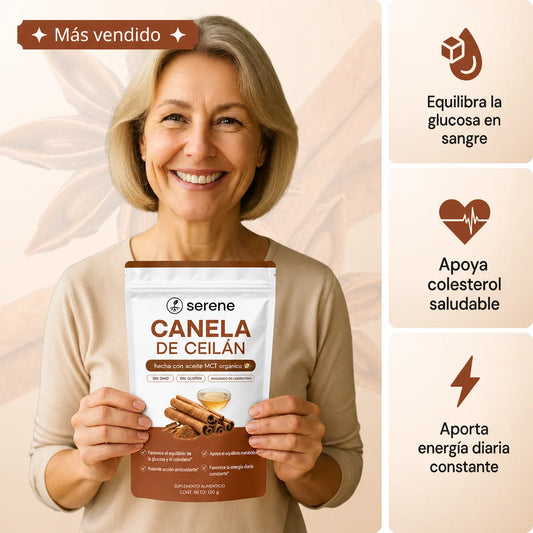 Canela de Ceilán 7200 mg equivalente con aceite MCT