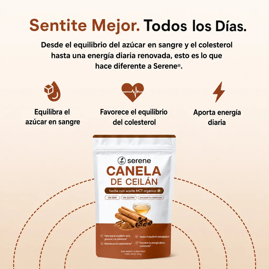 Canela de Ceilán 7200 mg equivalente con aceite MCT